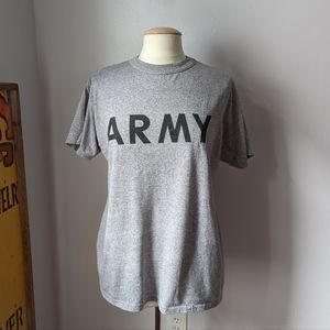 Vintage Single-Stitch Heather Gray Army T-shirt